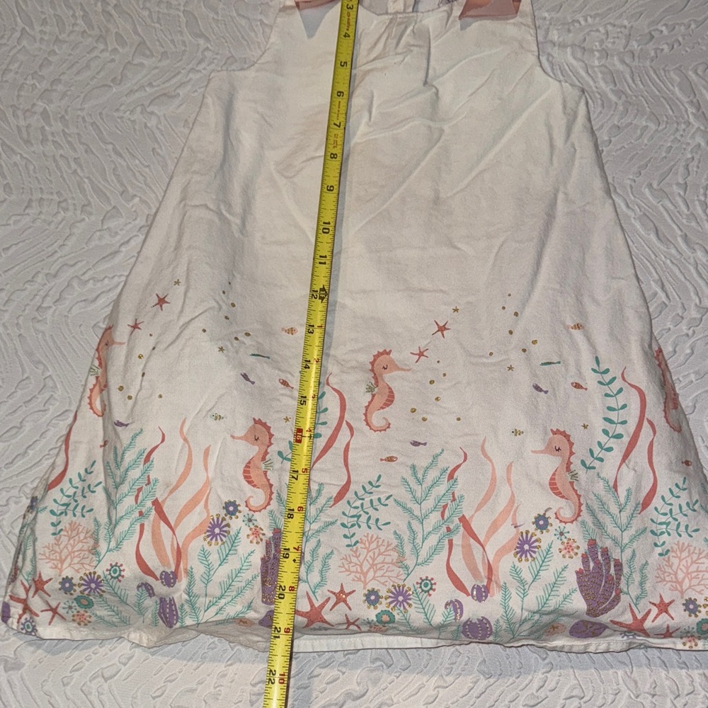 Catherine Malandrino White Dress with Coral and Seahorse Design EUC 3T - Picture 4 of 6